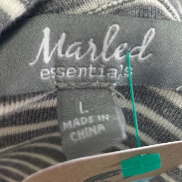 Hand Printed Upcycled Womens Large Worship Instead of Worry Striped Tee Shirt - Picture 5 of 5